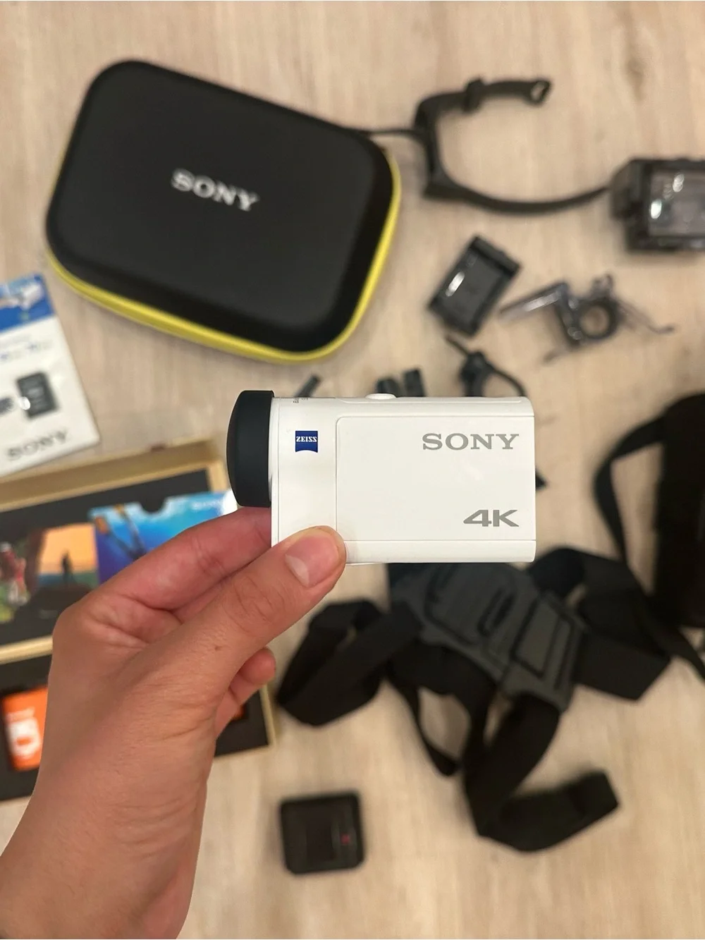 Sony White 4K Compact Action Camera